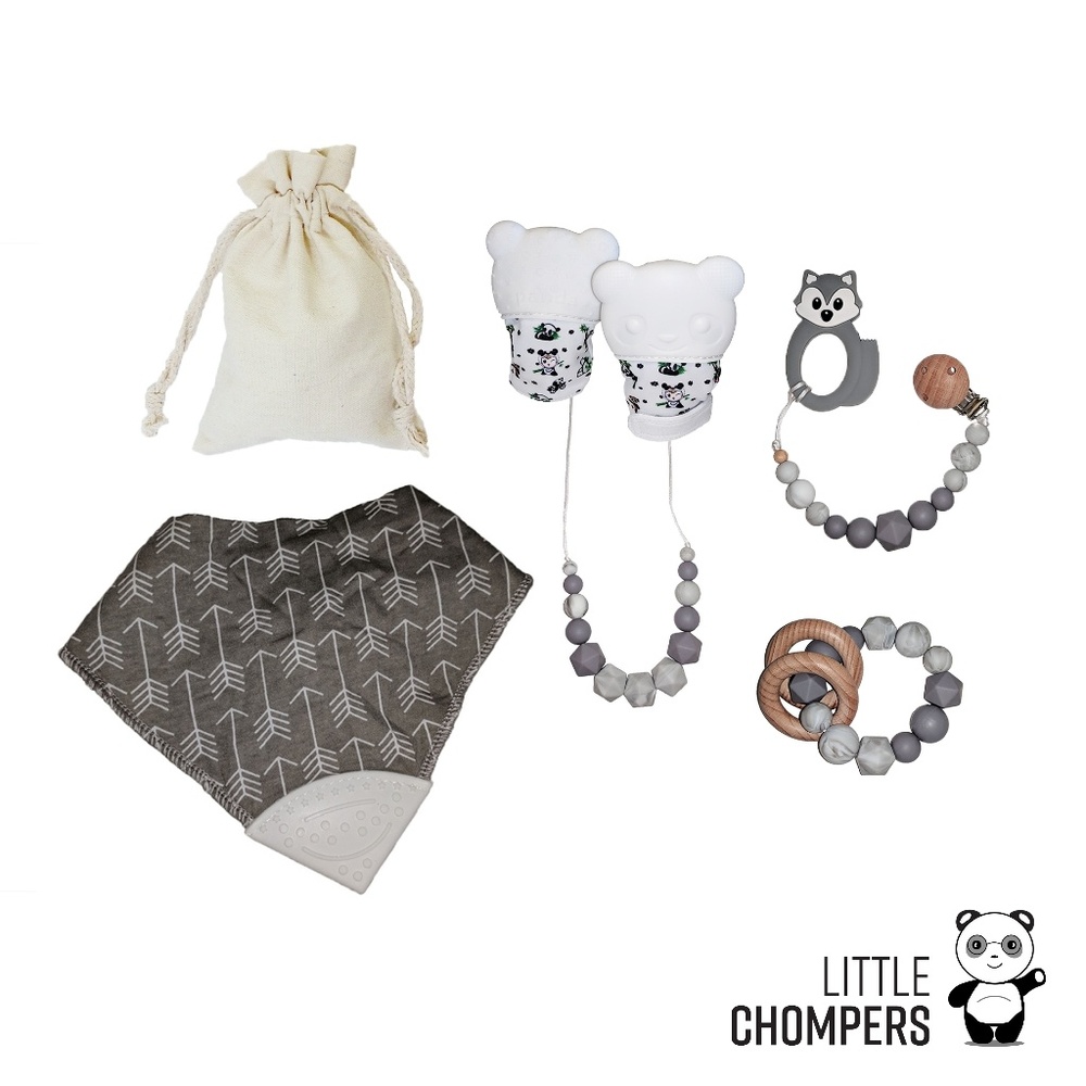 Grey Baby teething set lot bundle mom unisex toys